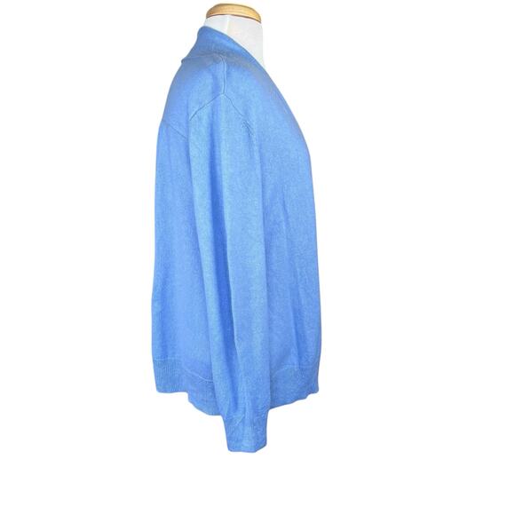 Eileen Fisher Women’s Silk & Cashmere Periwinkle Blue Open Cardigan Size Medium - Picture 2 of 8